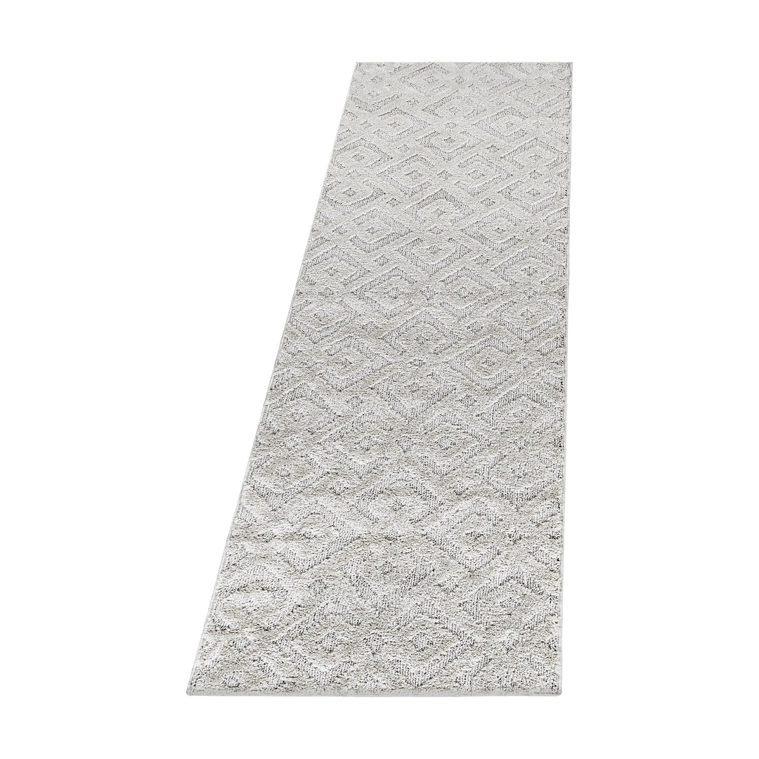Teppich Hochflor Hoch-Tief Geometrisch Polypropylen Wohnzimmer_Läufer_