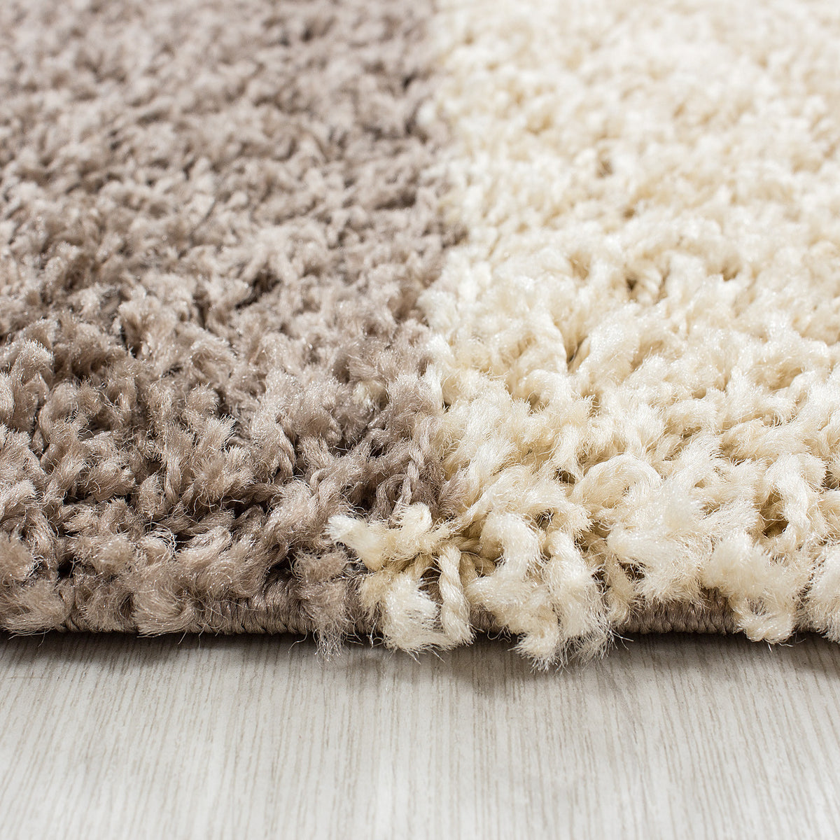 Teppich Hochflor Karo Polypropylen Wohnzimmer Shaggy_Läufer_