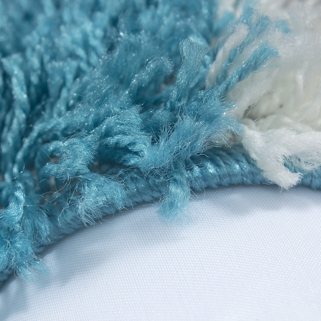 Teppich Hochflor Karo Polypropylen Wohnzimmer Shaggy_Türkis_Läufer_