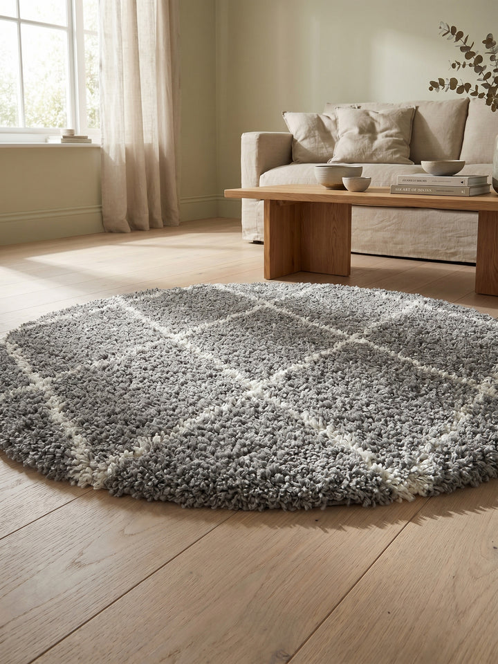 Teppich Grey rund Textur Nahaufnahme Detail_