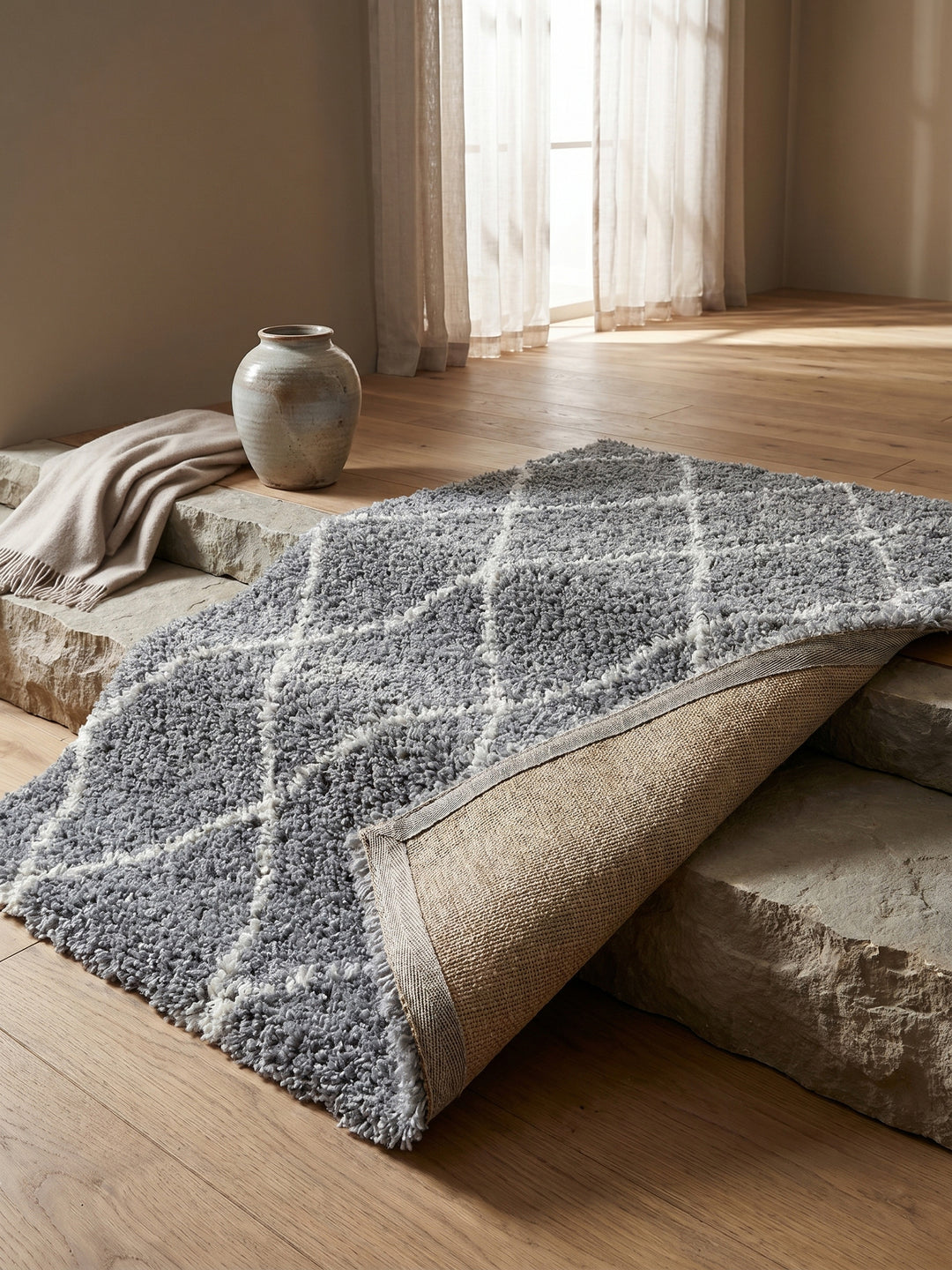 Teppich Grey rechteckig Wohnaccessoire Deko_