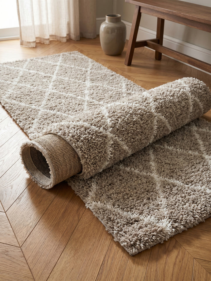 Teppich Beige Läufer Wohnaccessoire Deko_