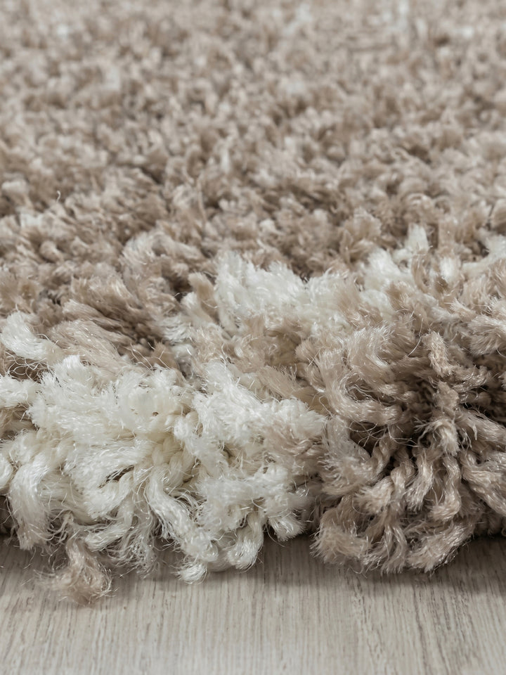 Teppich Beige rund Farbdetail Muster_