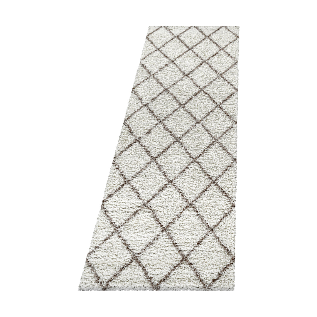 Teppich Hochflor Shaggy Geometrisch Polypropylen Wohnzimmer_Läufer_