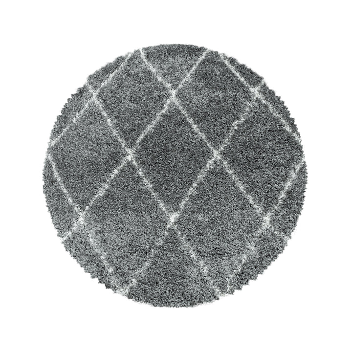 Teppich Hochflor Shaggy Geometrisch Polypropylen Wohnzimmer_Rund_