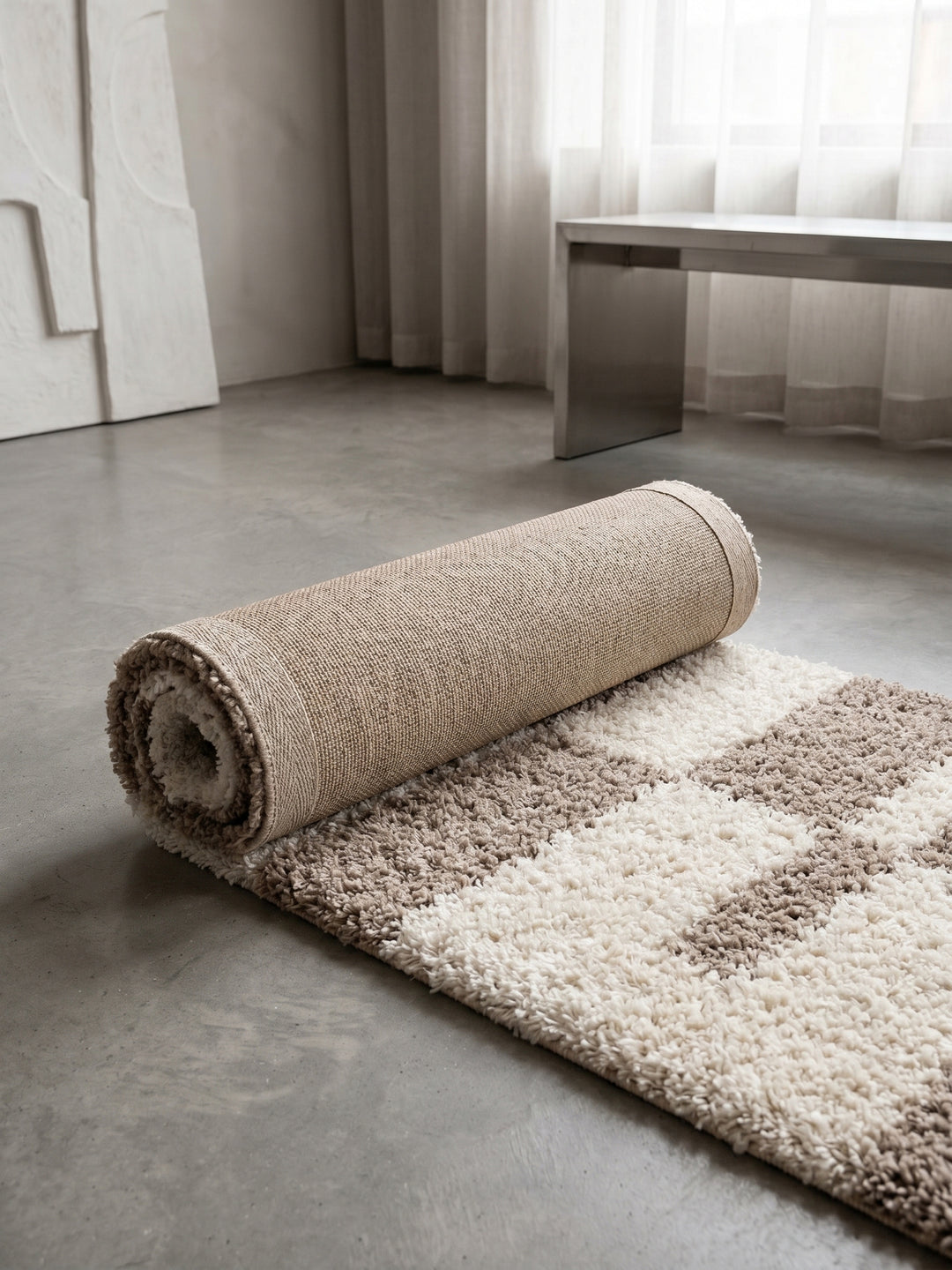 Teppich Beige Läufer Wohnaccessoire Deko_