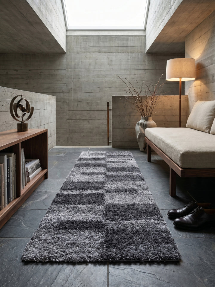 Teppich Grey Läufer Muster Draufsicht_