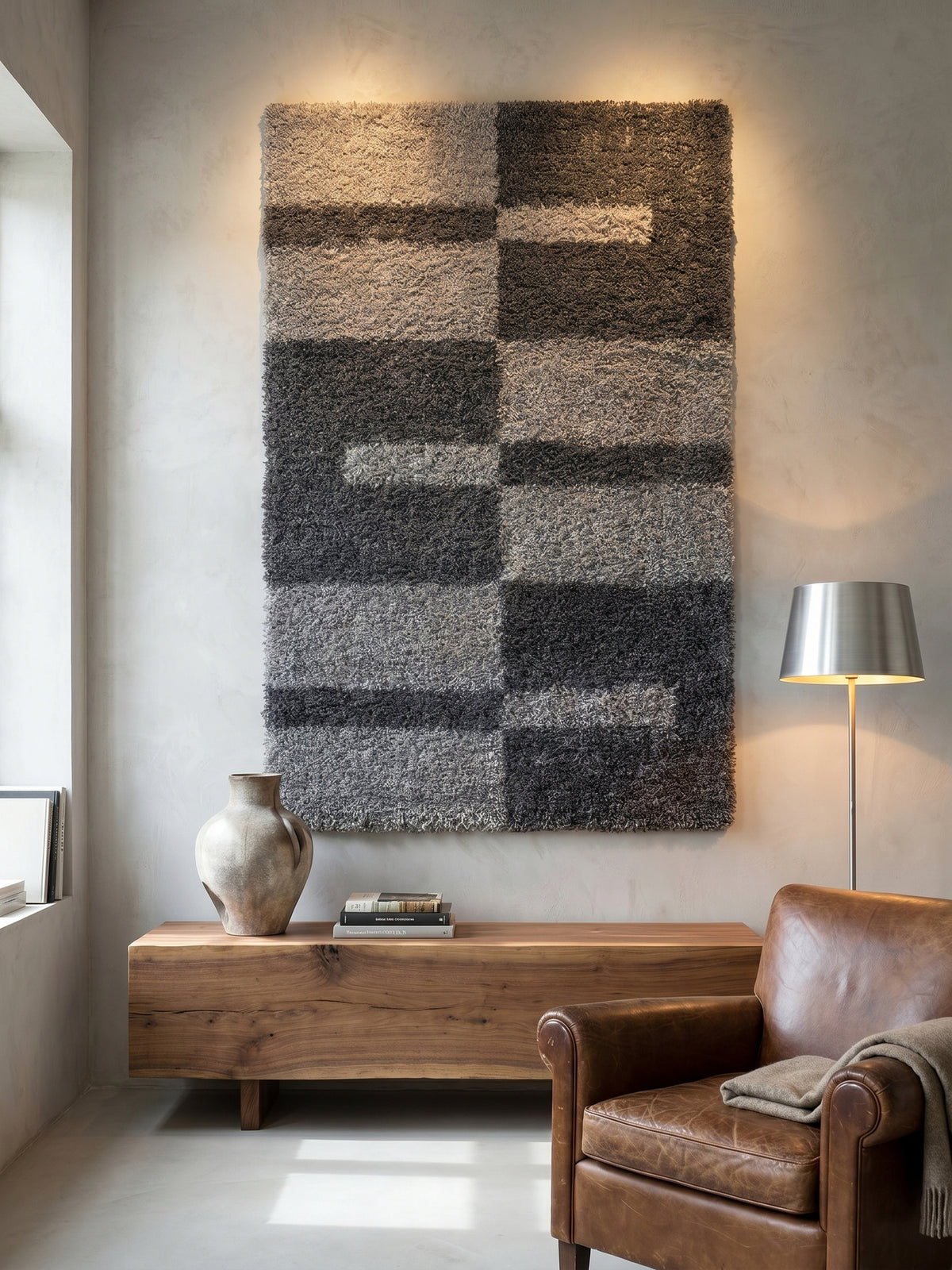 Teppich Grey Läufer Wandteppich Wanddeko_