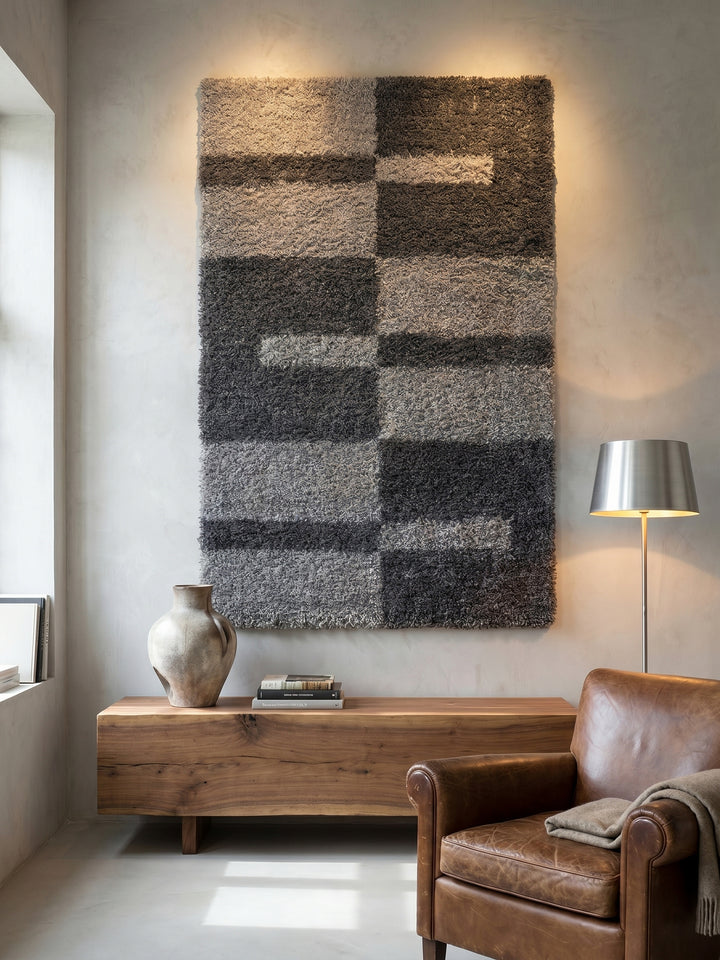 Teppich Grey Läufer Wandteppich Wanddeko_