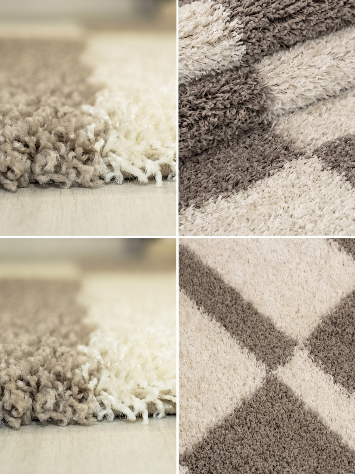 Teppich Beige rund Webstruktur Qualität_