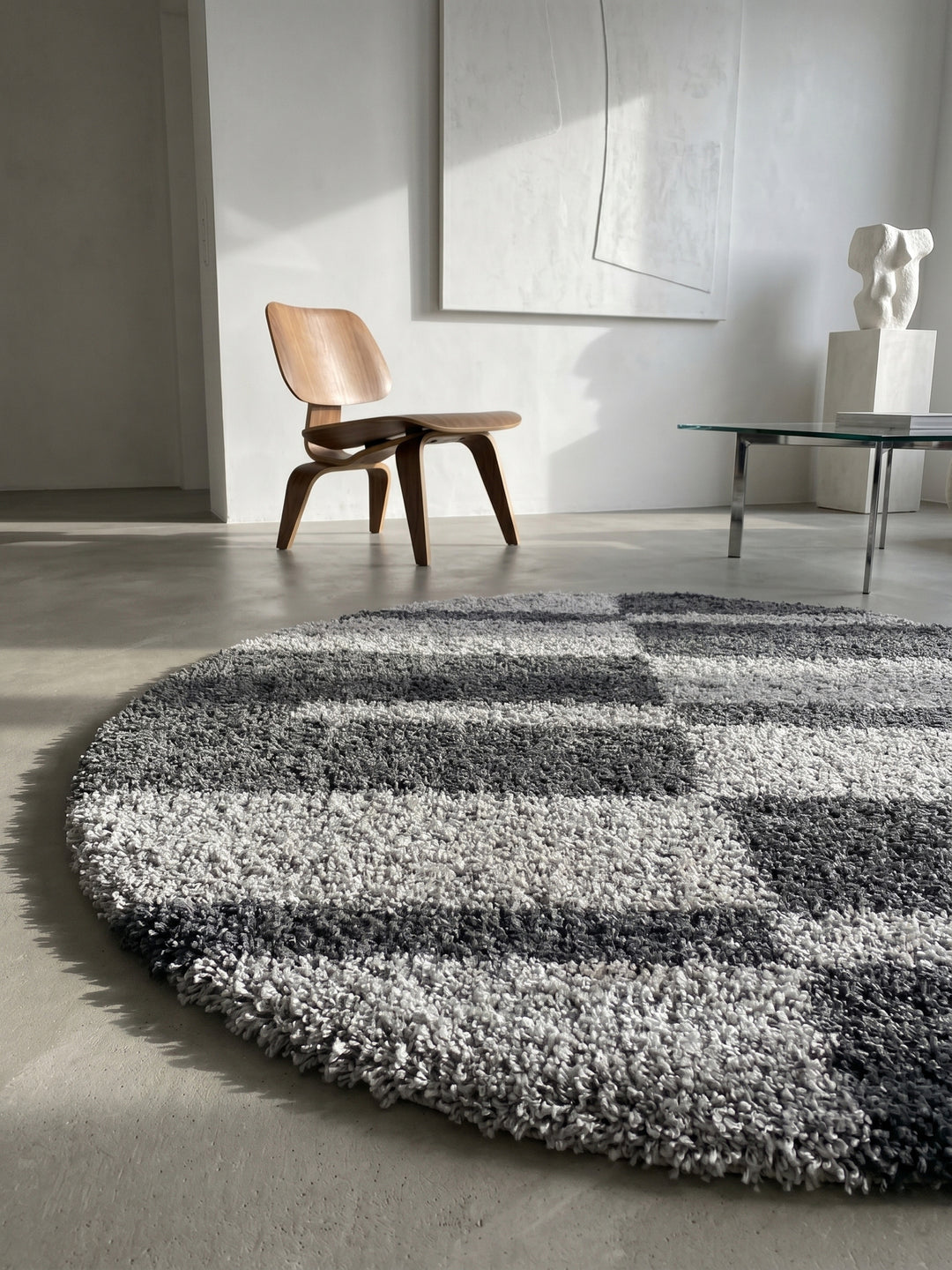 Teppich Grey rund Textur Nahaufnahme Detail_