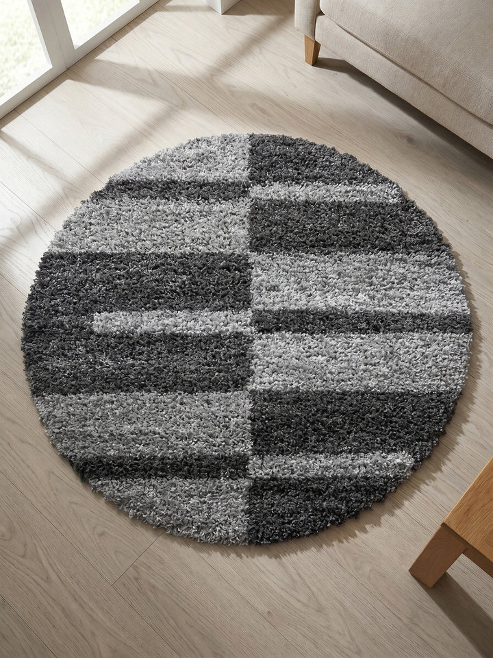 Teppich Grey rund Muster Draufsicht_