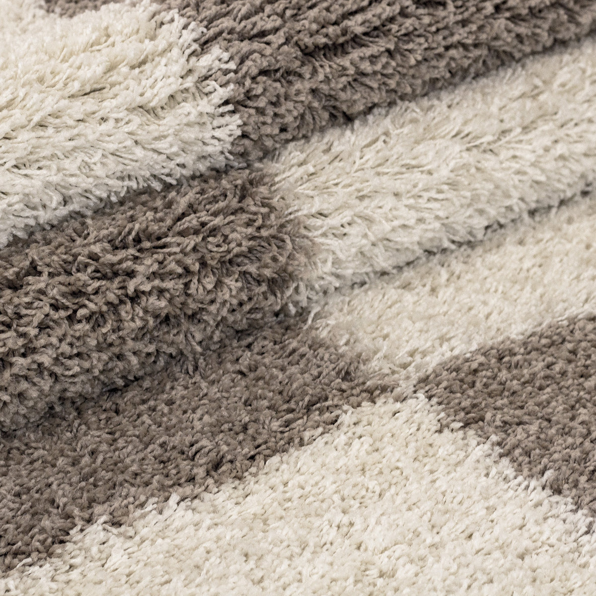 Shaggy Hochflor-Teppich Karo – Waschbar & Flauschig | 3 cm Florhöhe für Barfußkomfort – Ansicht 37