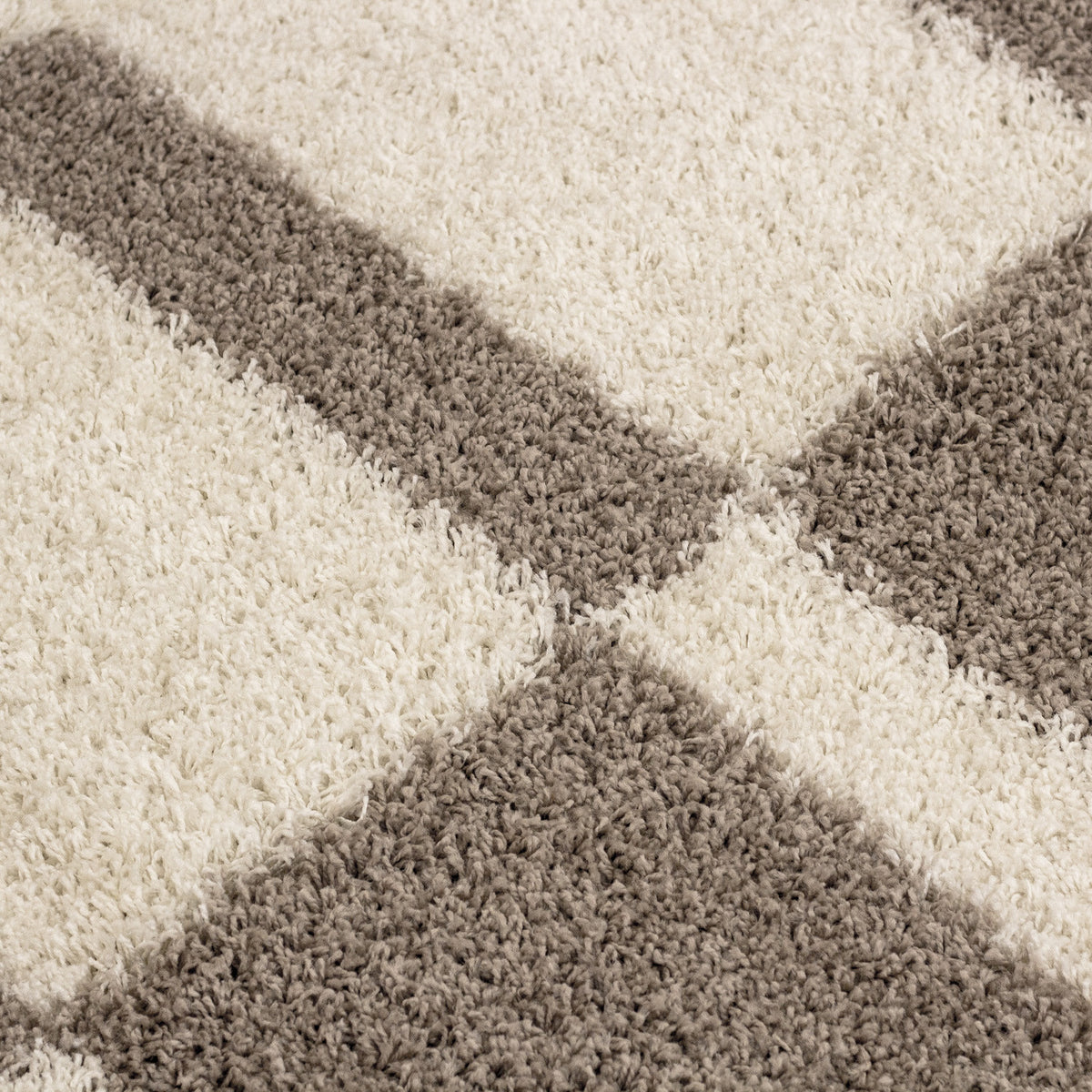 Shaggy Hochflor-Teppich Karo – Waschbar & Flauschig | 3 cm Florhöhe für Barfußkomfort – Ansicht 7