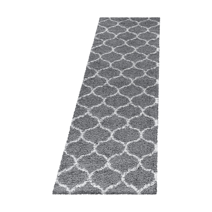 Teppich Hochflor Shaggy Skandi-Muster Polypropylen Wohnzimmer_Läufer_