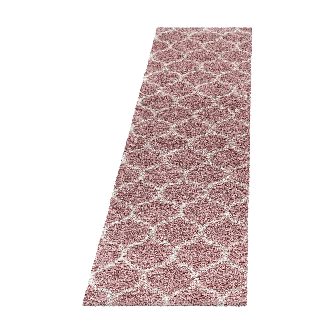 Teppich Hochflor Shaggy Skandi-Muster Polypropylen Wohnzimmer_Läufer_