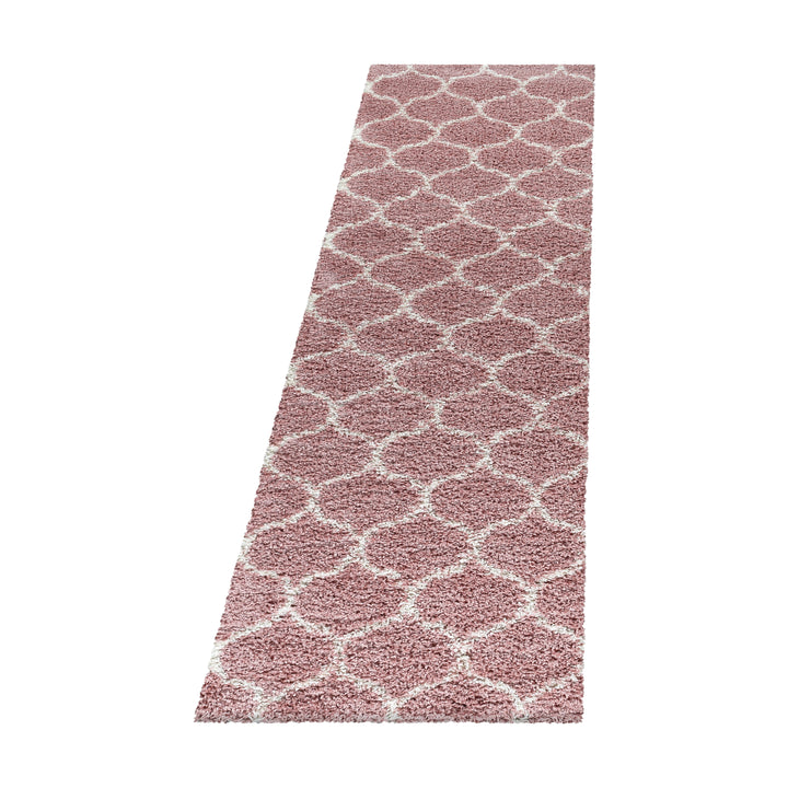 Teppich Hochflor Shaggy Skandi-Muster Polypropylen Wohnzimmer_Läufer_