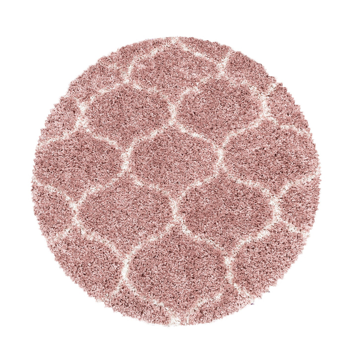 Teppich Hochflor Shaggy Skandi-Muster Polypropylen Wohnzimmer_Rund_