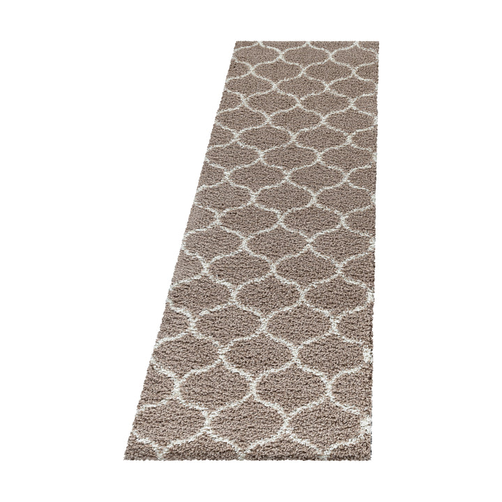 Teppich Hochflor Shaggy Skandi-Muster Polypropylen Wohnzimmer_Läufer_