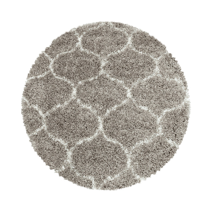 Teppich Hochflor Shaggy Skandi-Muster Polypropylen Wohnzimmer_Rund_
