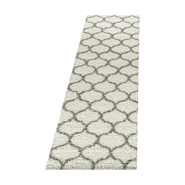 Teppich Hochflor Shaggy Skandi-Muster Polypropylen Wohnzimmer_Läufer_