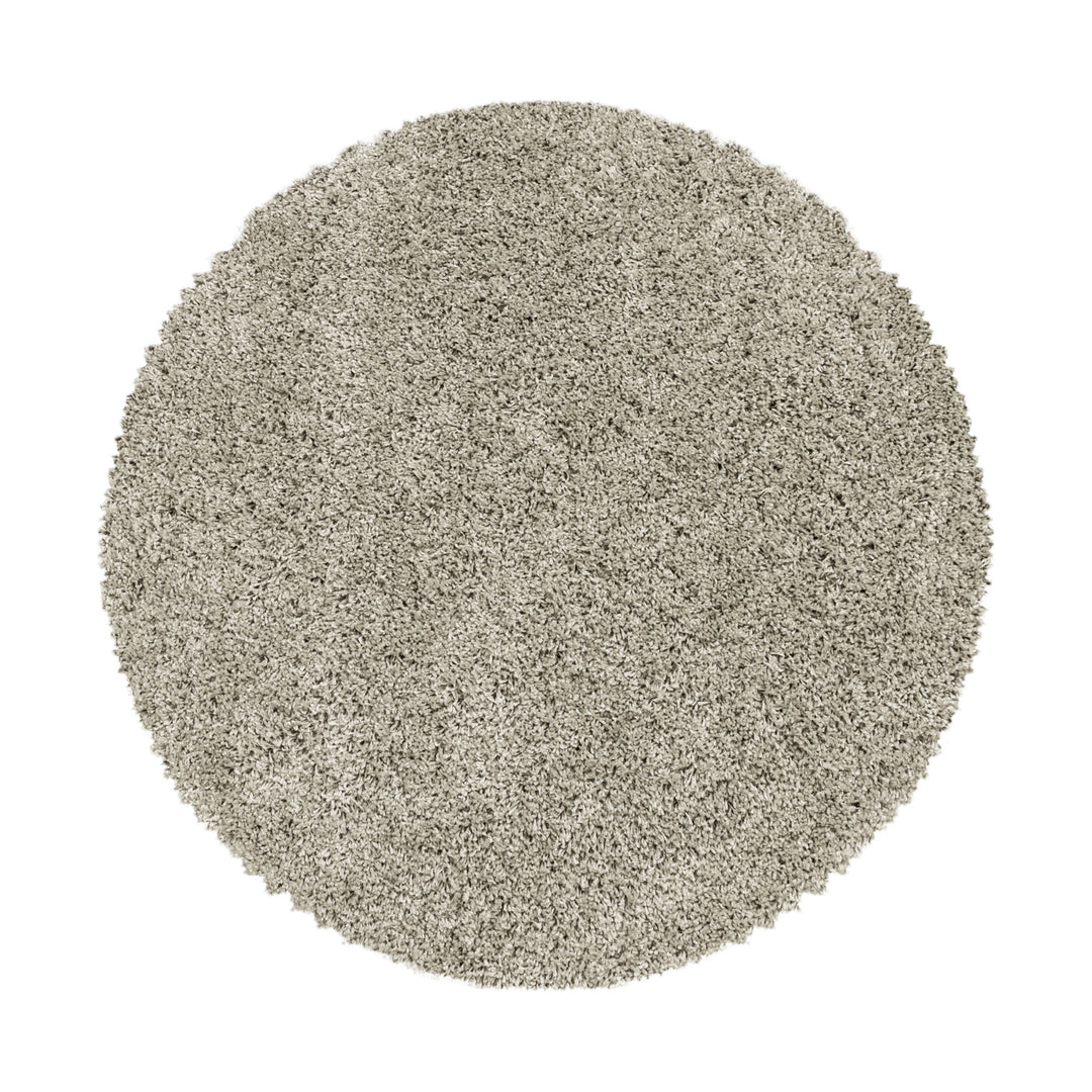 Teppich Hochflor Shaggy Uni-Look Polypropylen Wohnzimmer_Rund_