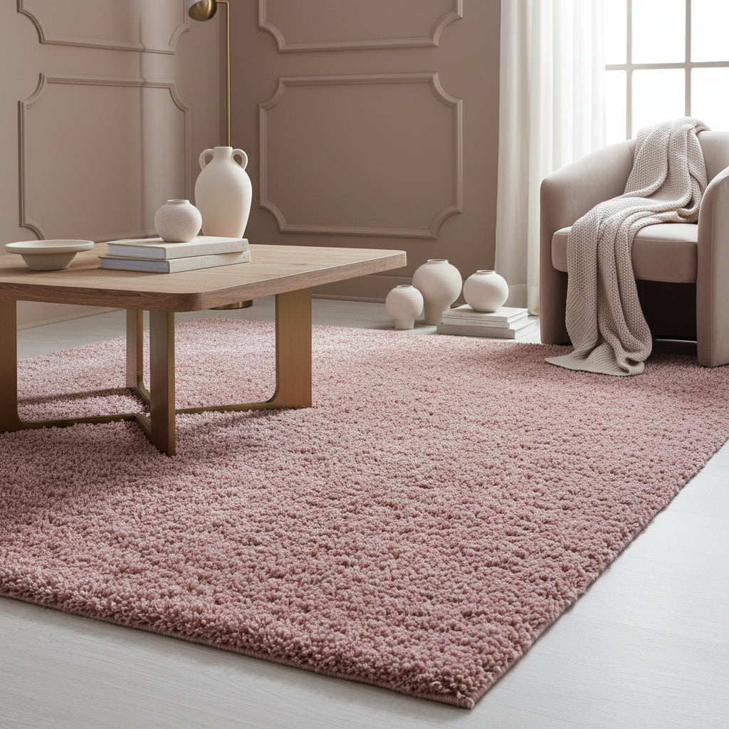 Shaggy Hochflor-Teppich Einfarbig – Waschbar & Flauschig | 3 cm Florhöhe für Barfußkomfort – Ansicht 14