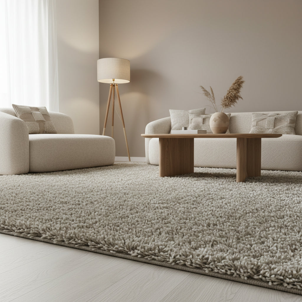 Shaggy Hochflor-Teppich Einfarbig – Waschbar & Flauschig | 3 cm Florhöhe für Barfußkomfort – Ansicht 17