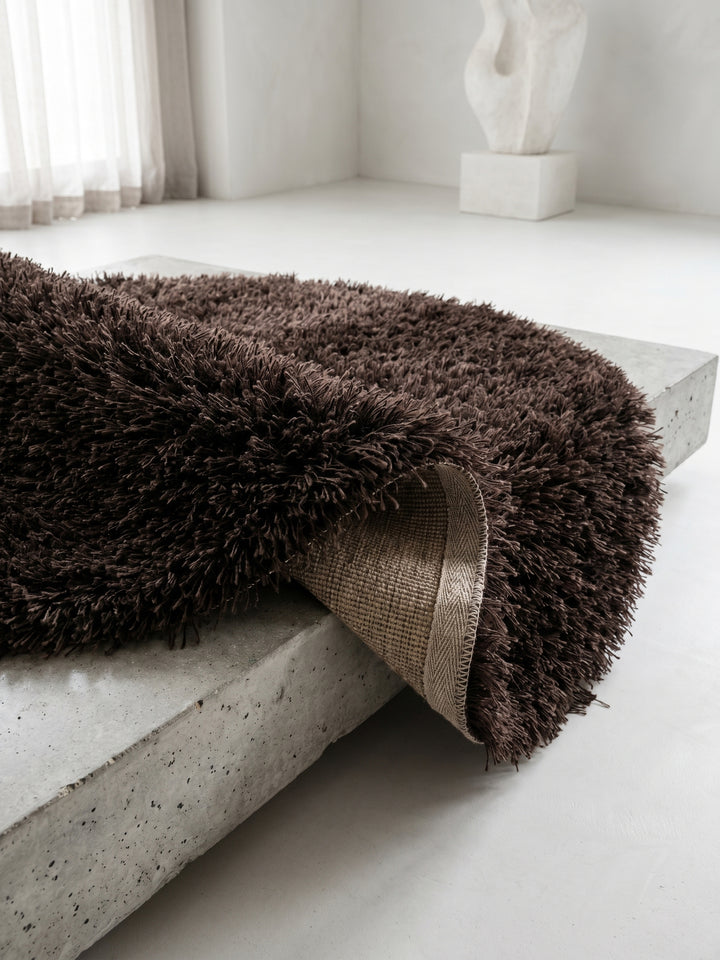 Teppich Brown rund Wohnaccessoire Deko_
