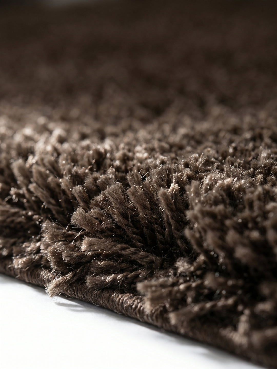 Teppich Brown rund Florhöhe Profil_