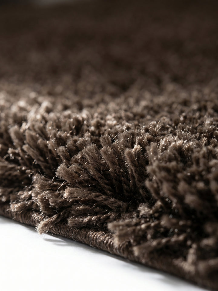 Teppich Brown rund Florhöhe Profil_