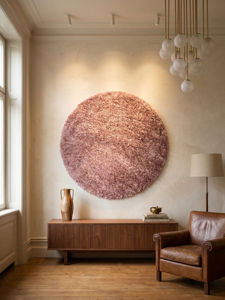 Teppich Rosa rund Wandteppich Wanddeko_