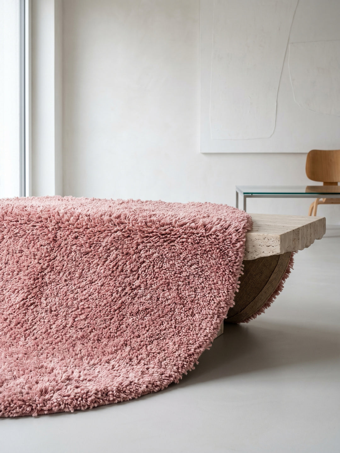 Teppich Rosa rund Wohnaccessoire Deko_