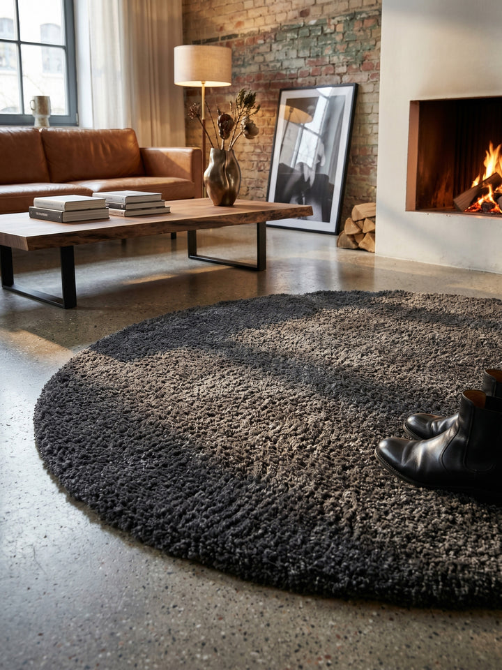 Teppich Grey rund Textur Nahaufnahme Detail_