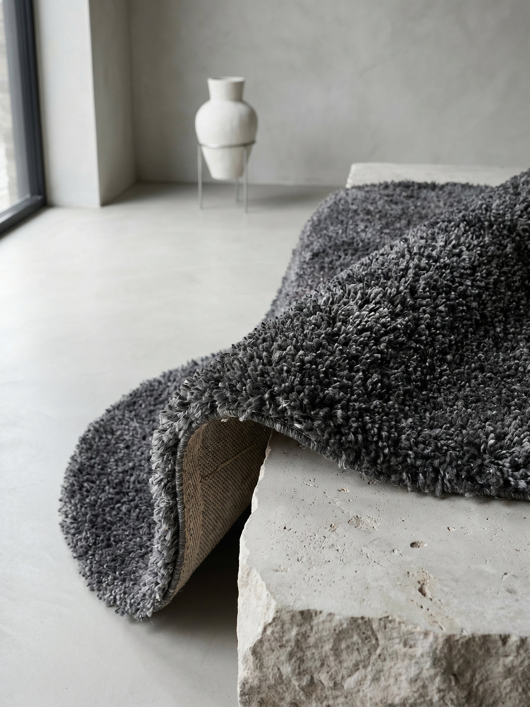 Teppich Grey rund Wohnaccessoire Deko_