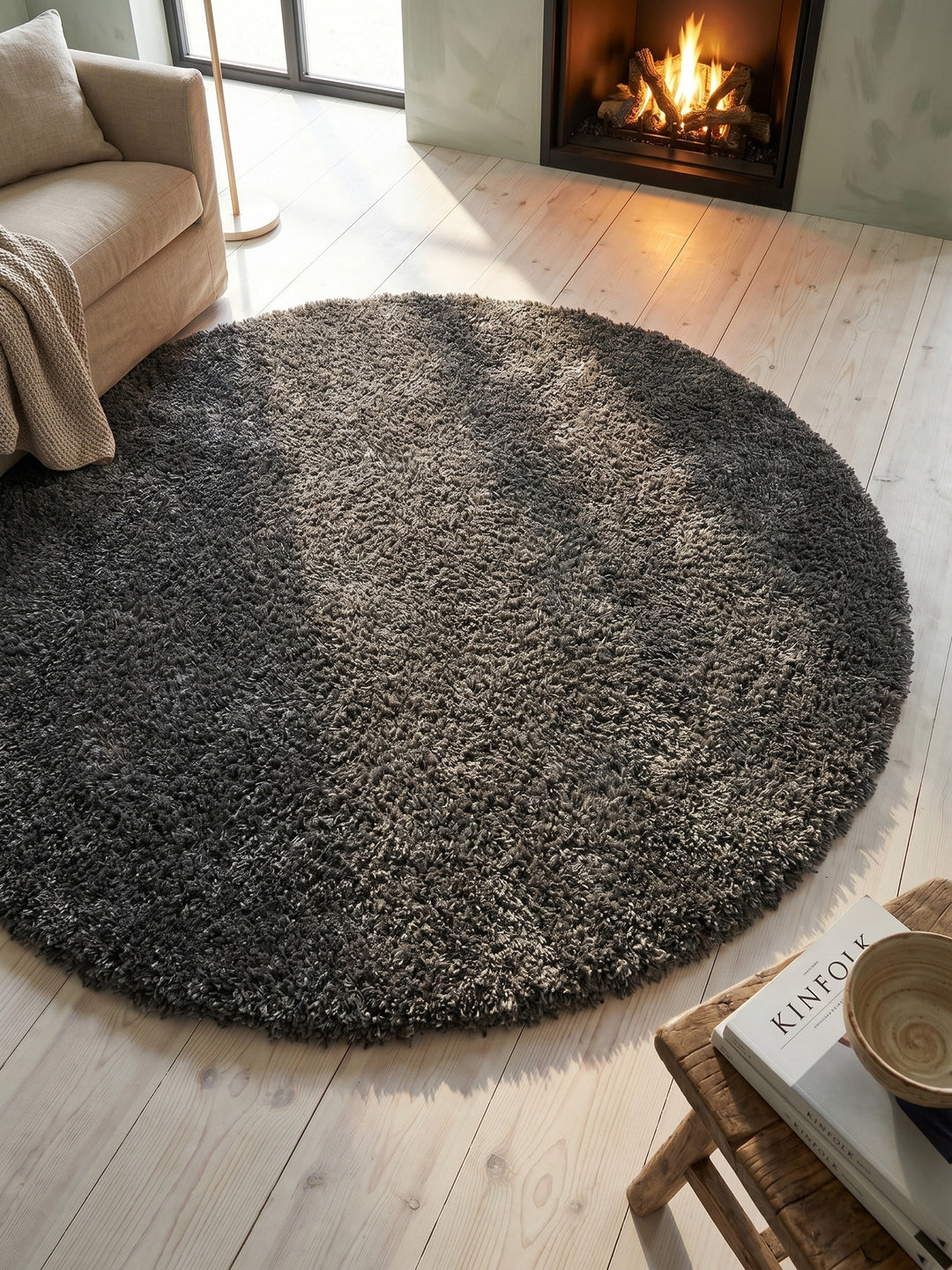 Teppich Grey rund Muster Draufsicht_