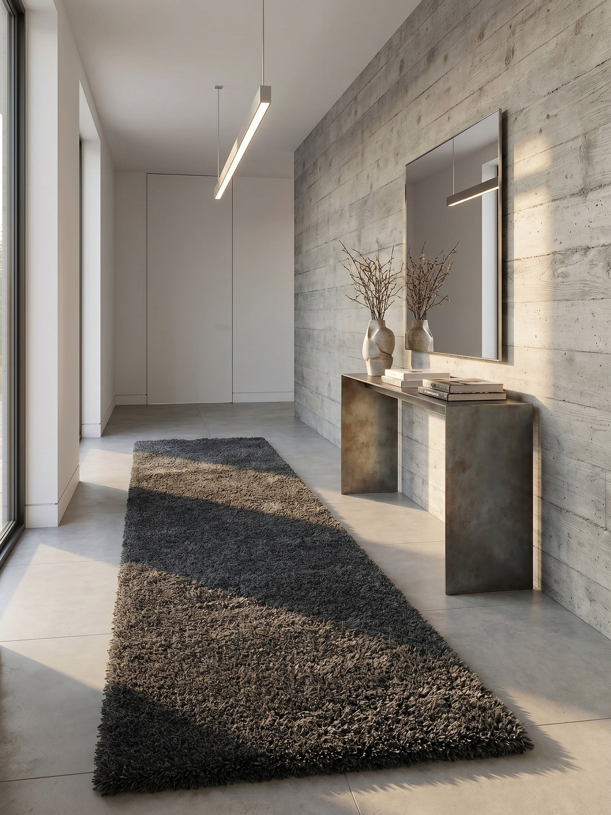 Teppich Grey Läufer im Wohnzimmer Einrichtungsidee_