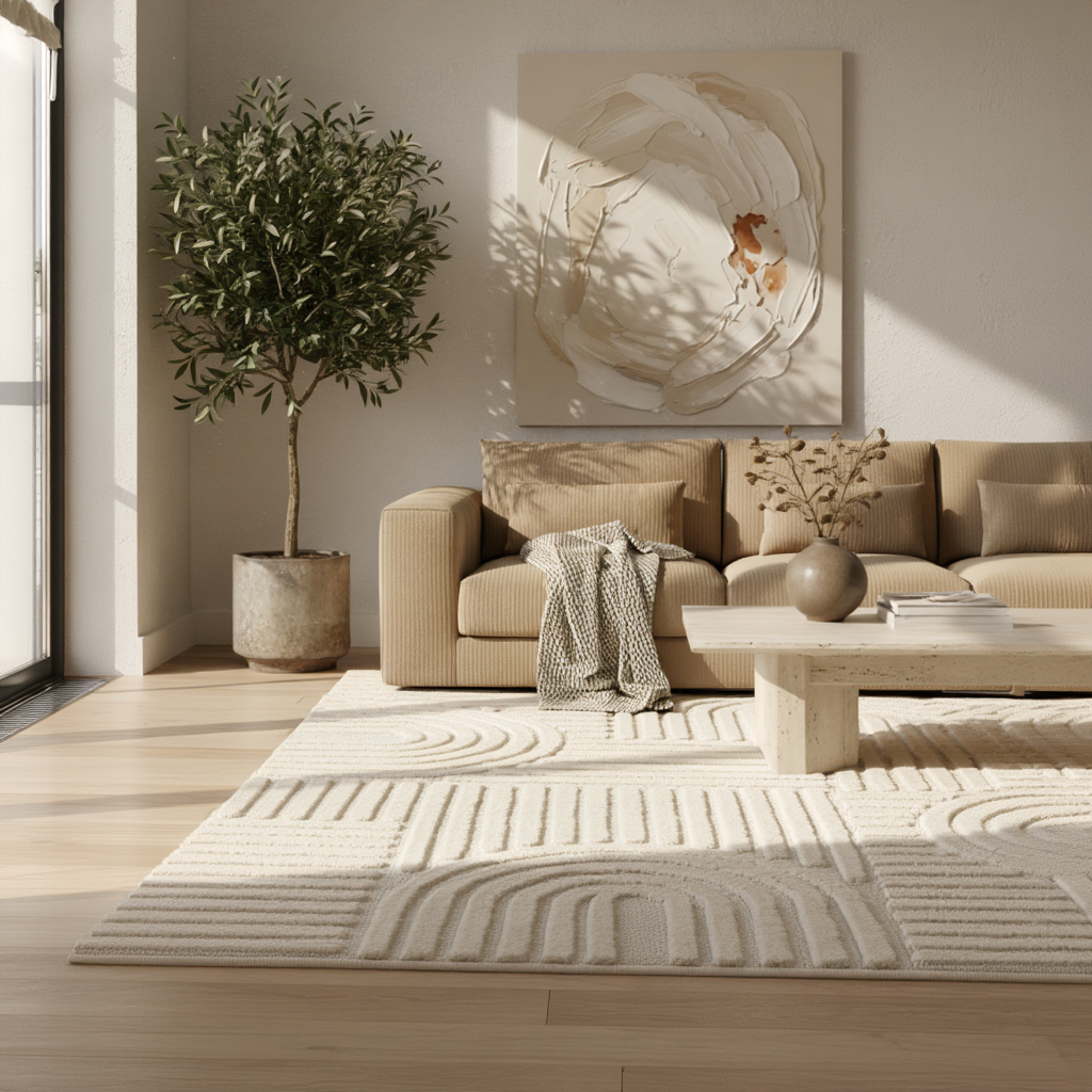 3D Hochflor-Teppich Skandinavisch Boho – Waschbar | Hoch-Tief-Effekt | Saugroboter-geeignet – Ansicht 15