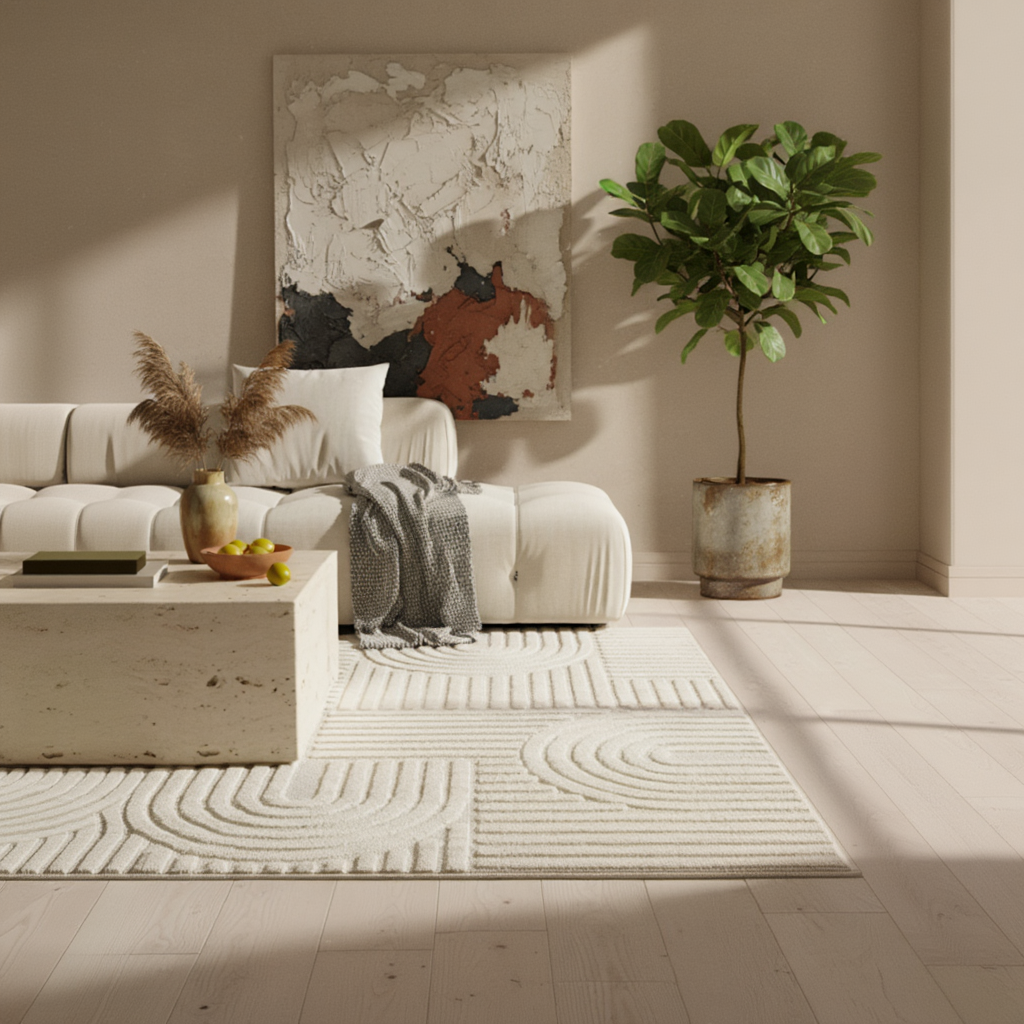 3D Hochflor-Teppich Skandinavisch Boho – Waschbar | Hoch-Tief-Effekt | Saugroboter-geeignet – Ansicht 20