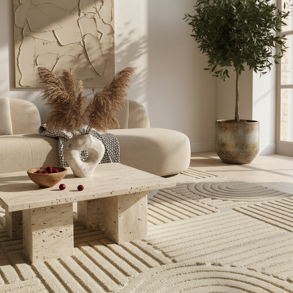3D Hochflor-Teppich Skandinavisch Boho – Waschbar | Hoch-Tief-Effekt | Saugroboter-geeignet – Ansicht 5
