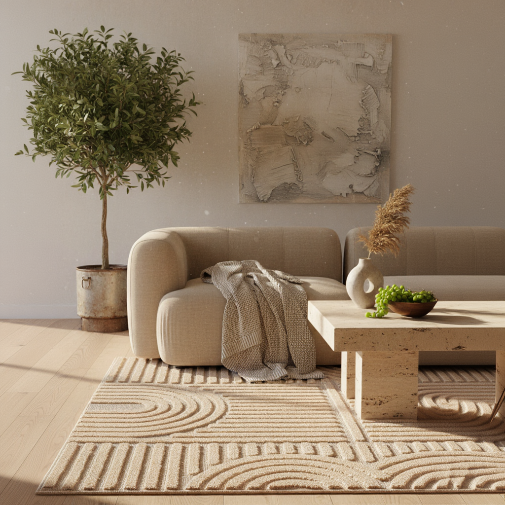 3D Hochflor-Teppich Skandinavisch Boho – Waschbar | Hoch-Tief-Effekt | Saugroboter-geeignet – Ansicht 16