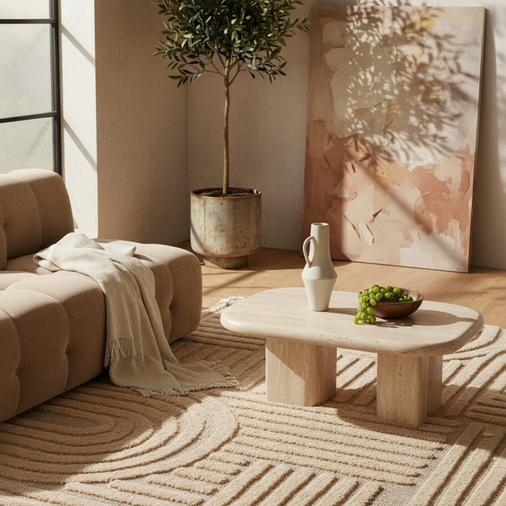 3D Hochflor-Teppich Skandinavisch Boho – Waschbar | Hoch-Tief-Effekt | Saugroboter-geeignet – Ansicht 2
