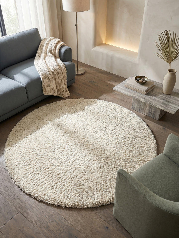 Teppich Cream rund Draufsicht_
