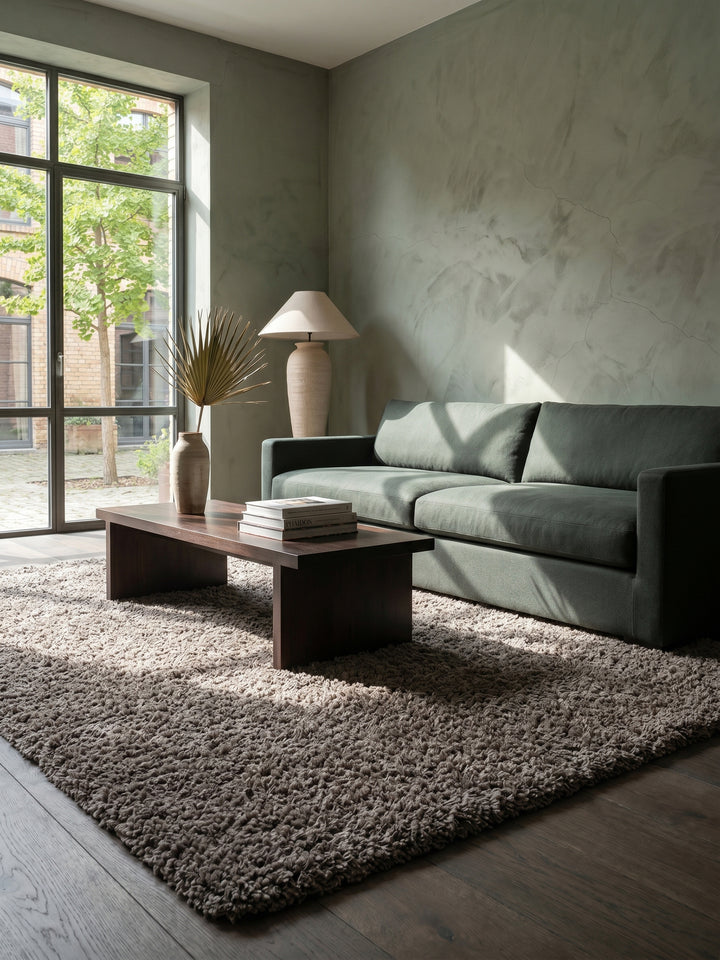 Teppich Taupe Textur Nahaufnahme_