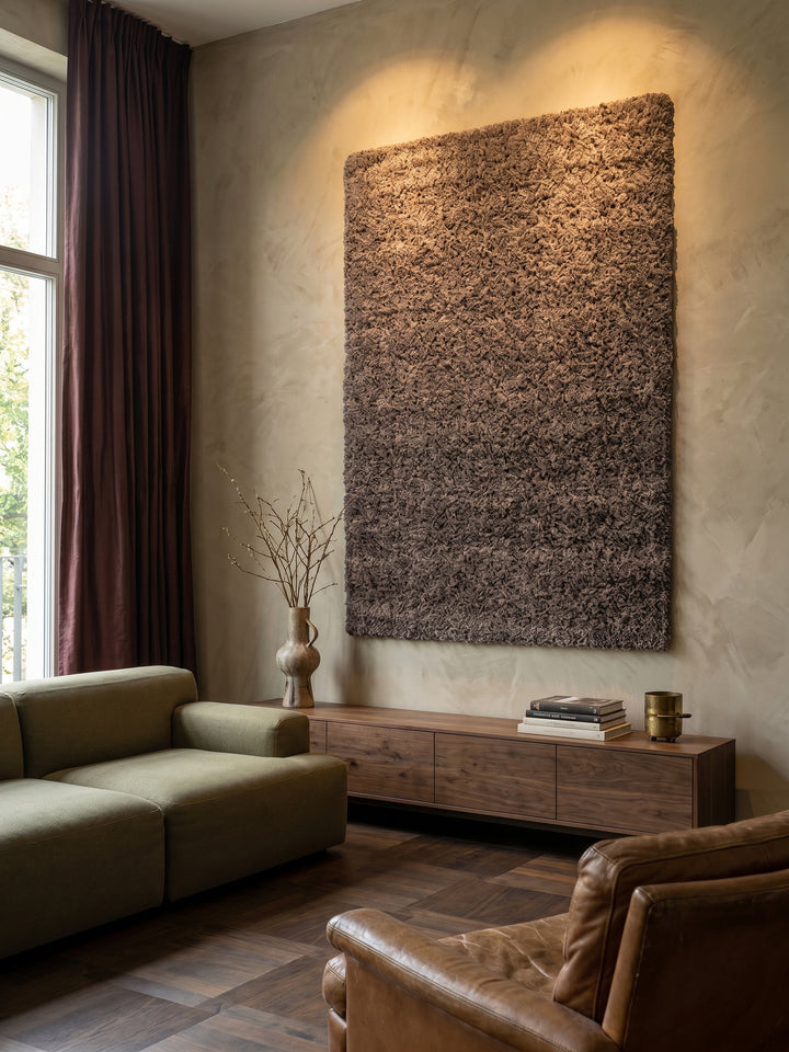 Teppich Taupe als Wandteppich_