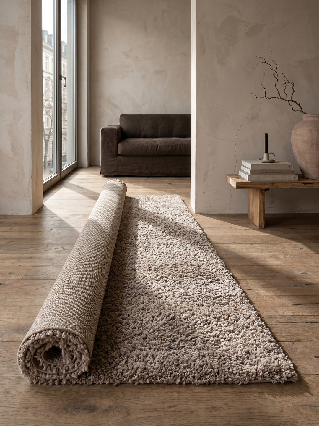 Teppich Beige Läufer Editorial Styling_
