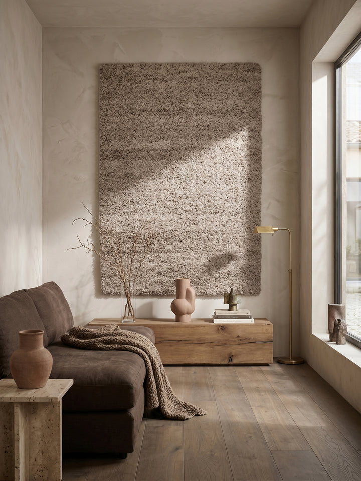 Teppich Beige als Wandteppich_