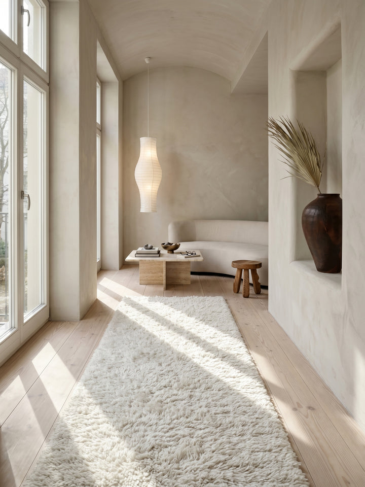 Teppich Cream Läufer im modernen Wohnzimmer_