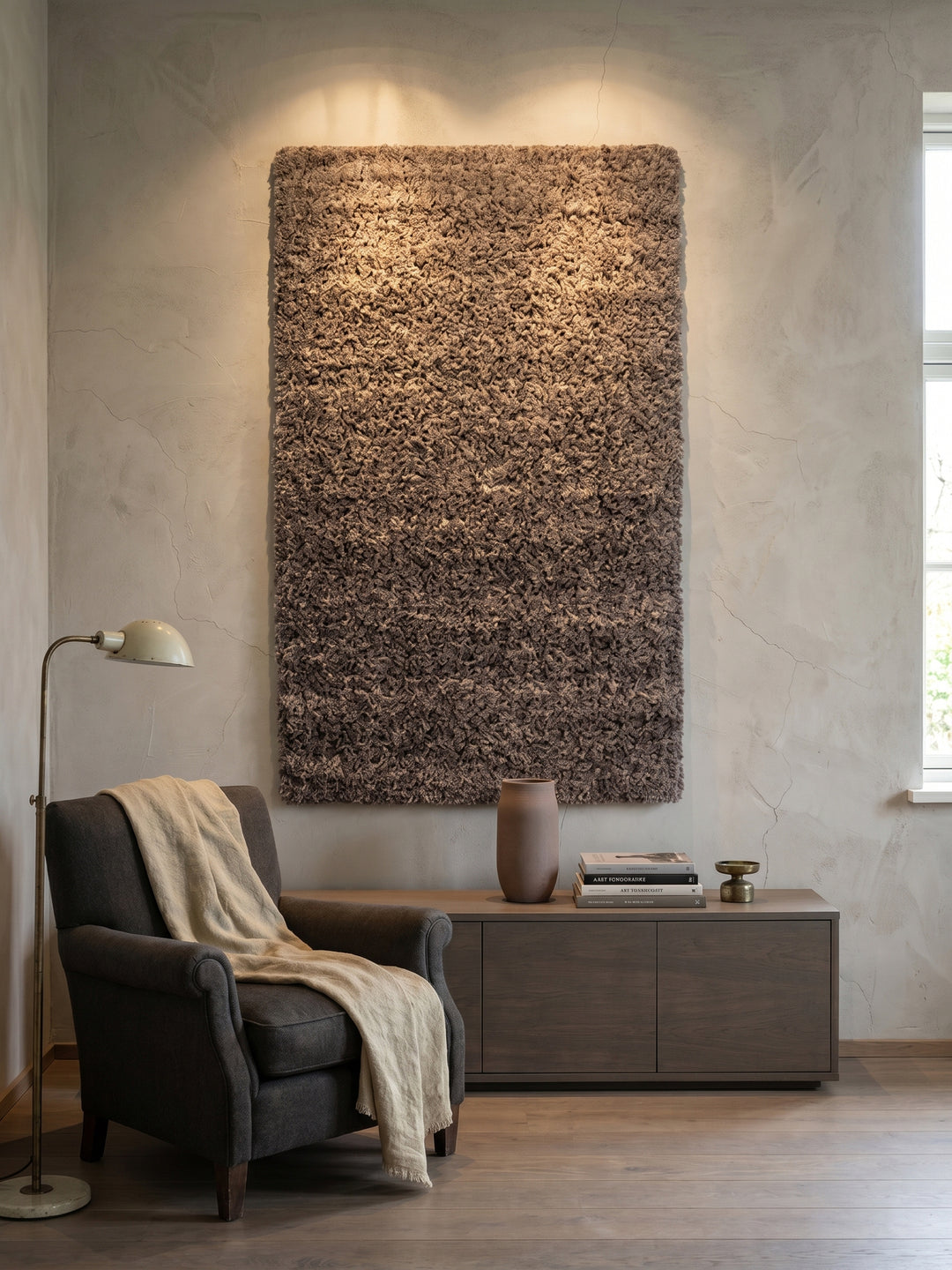 Teppich Taupe als Wandteppich_