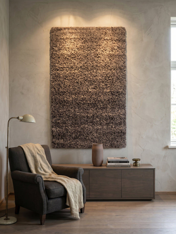 Teppich Taupe als Wandteppich_